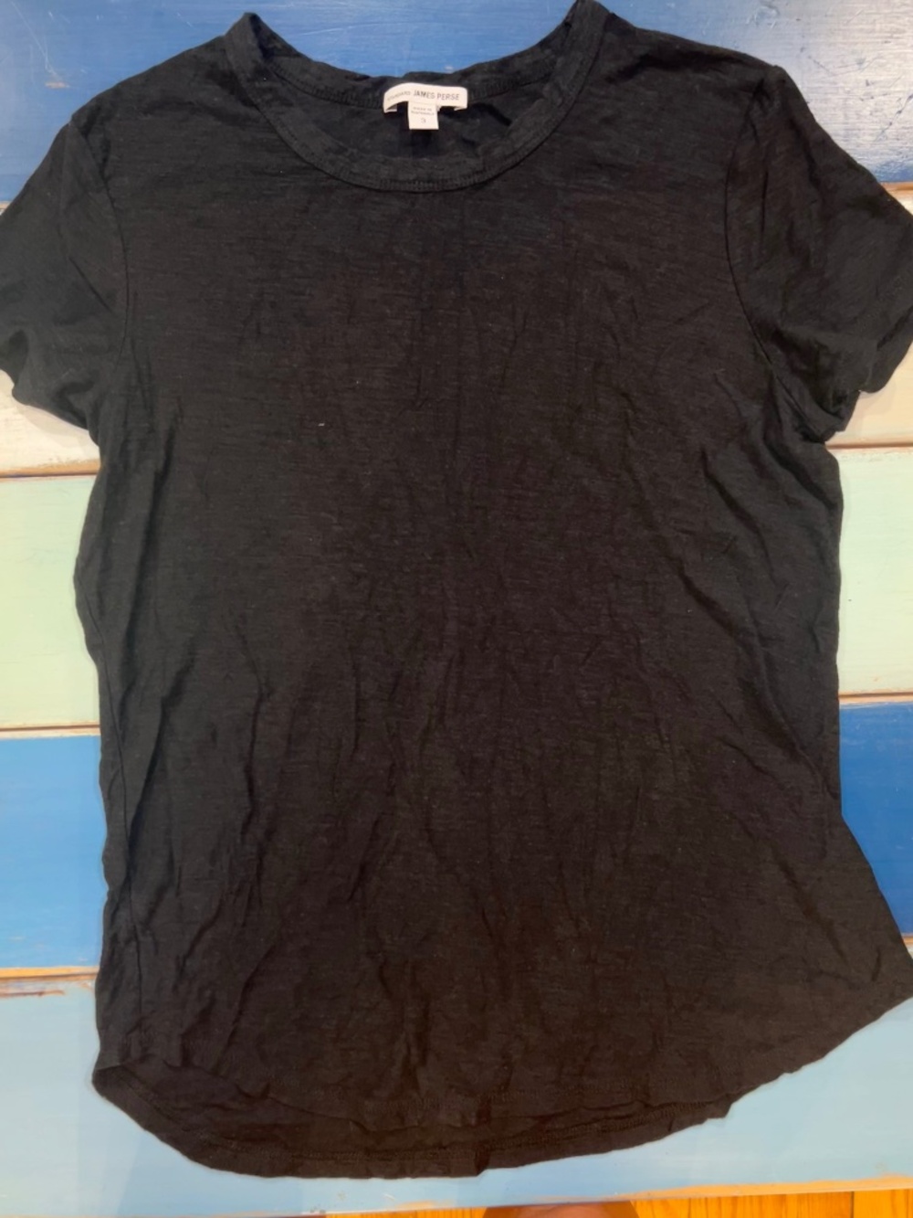 James Perse Standard Black Cotton Modal T-Shirt Women’s Size 3 Large
